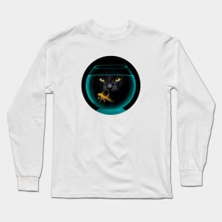 Black Cat & Goldfish Long Sleeve T-Shirt